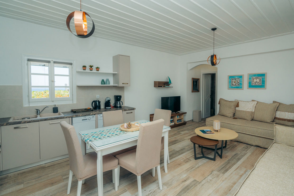Σπίτι Φοίβος στη Σίφνο - Κουζίνα και καθιστικό